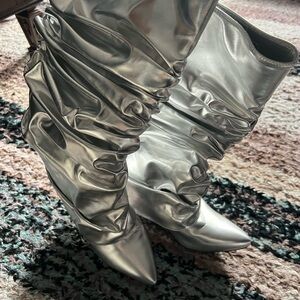 Silver Wedge Women's Boots